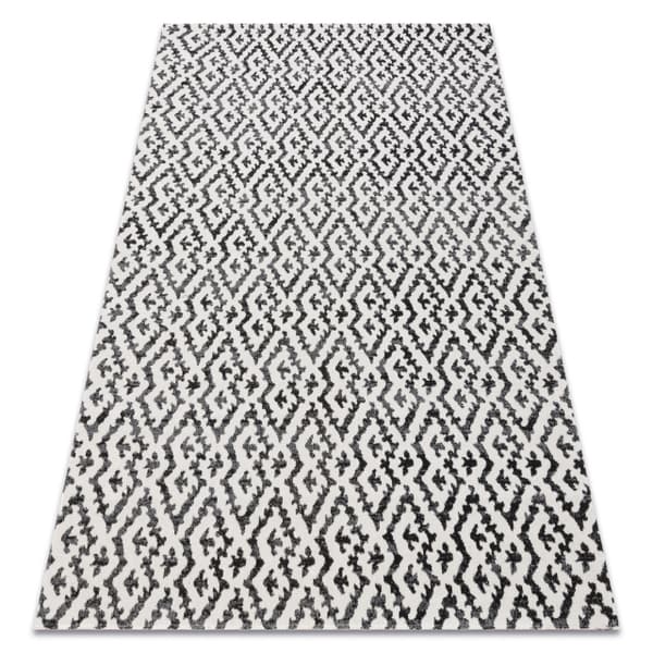 Modern matta MUNDO E0621 geometrisk utomhus beige / svart, 180x270 cm
