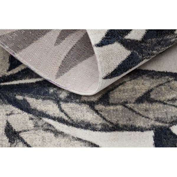 Moderne tæppe MUNDO E7181 blade boho udendørs beige / blå, 120x170 cm