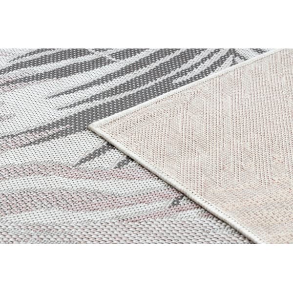 Matta SISAL SION Löpare, Palmblad, tropiska 2837 Flat vävd ecru / rosa, 70x200 cm