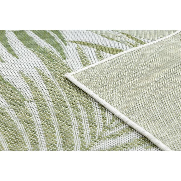 Matta SISAL SION Löpare, Palmblad, tropiska 2837 Flat vävd ecru / grön, 70x250 cm