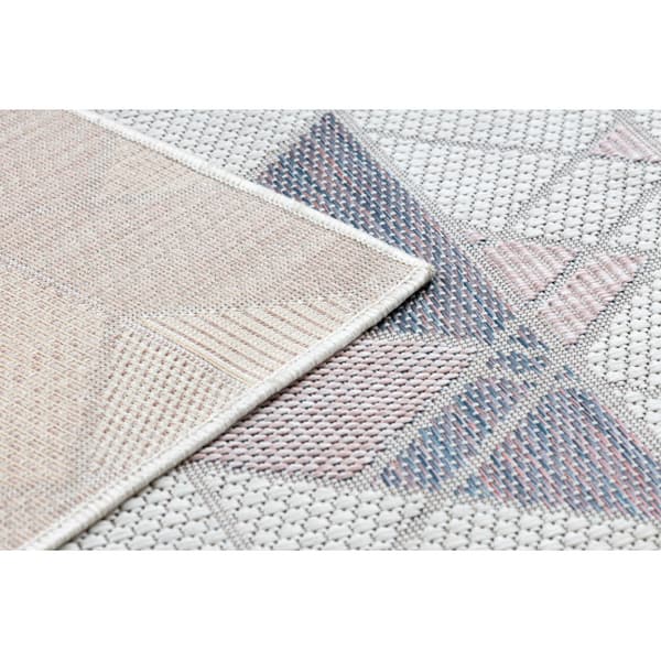 Matta SISAL SION Löpare Geometric, Triangles 3006 Flat vävd ecru / rosa, 60x300 cm
