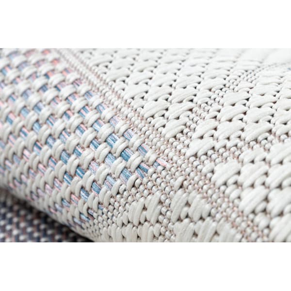 Matta SISAL SION Löpare Geometric, Triangles 3006 Flat vävd ecru / rosa, 70x300 cm