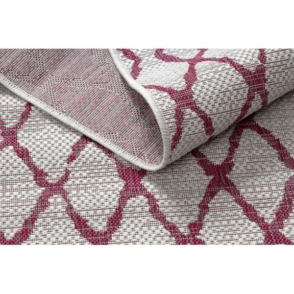 Matto STRING SIZAL SION Säleikkö 22129 Litteä kudottu ecru / fuksia, 80x150 cm