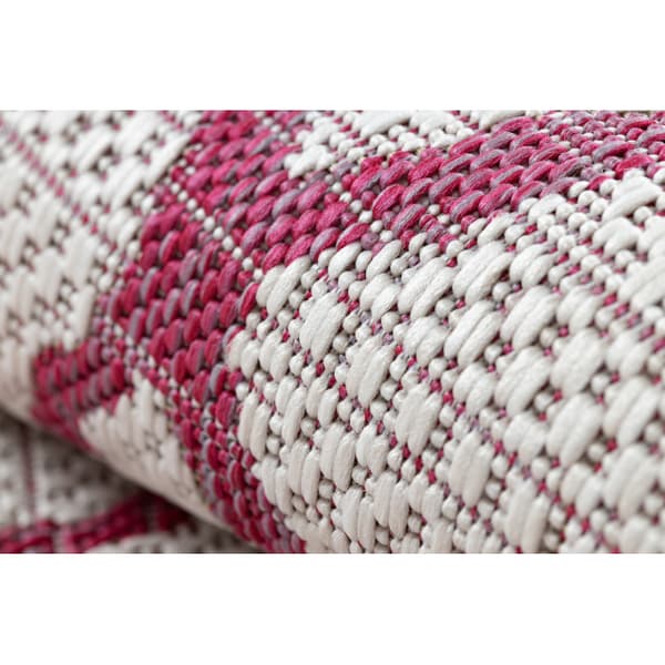 Matto STRING SIZAL SION Säleikkö 22129 Litteä kudottu ecru / fuksia, 80x150 cm