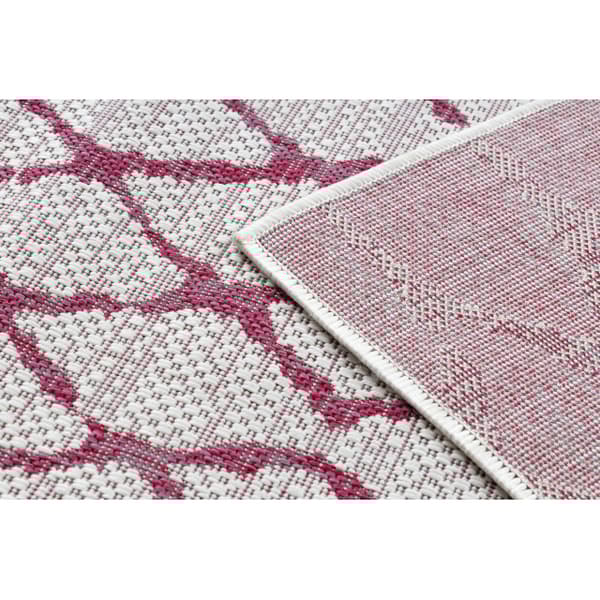 Matta SISAL SION Trellis 22129 Flat vävd ecru / fuchsia, 160x220 cm
