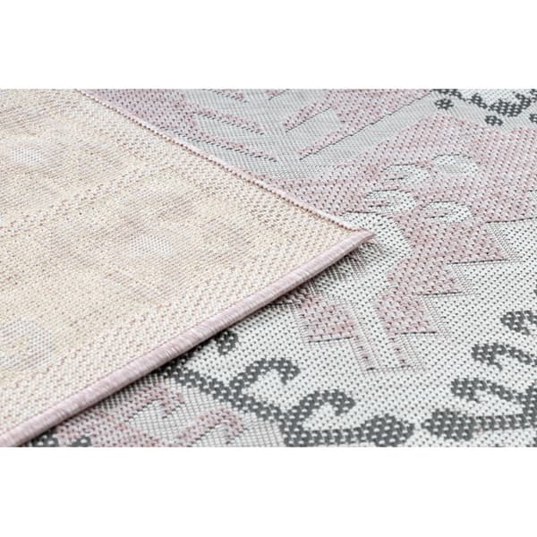 Matta SISAL SION aztec 3007 aztec Platt vävd rosa / ekru, 160x220 cm