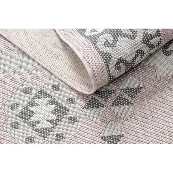 Matta SISAL SION aztec 3007 aztec Platt vävd rosa / ekru, 160x220 cm