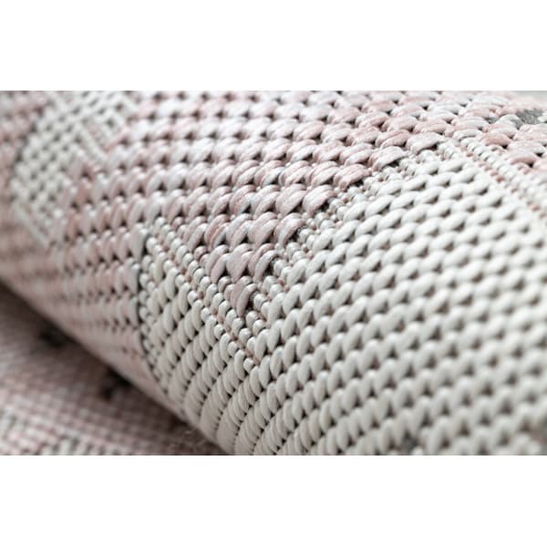 Matta SISAL SION aztec 3007 aztec Platt vävd rosa / ekru, 160x220 cm