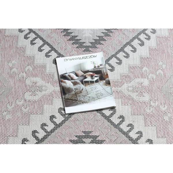 Matta SISAL SION aztec 3007 aztec Platt vävd rosa / ekru, 160x220 cm