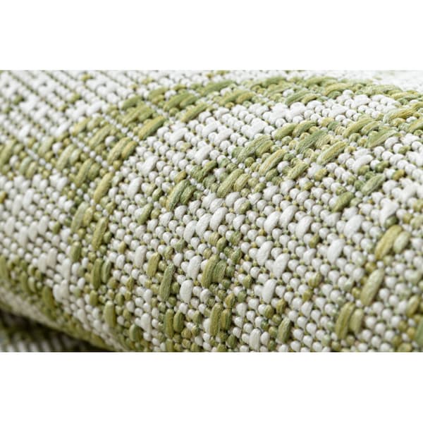 Matta SISAL SION Blad, tropiska 22128 Flat vävd ecru / grön, 140x190 cm