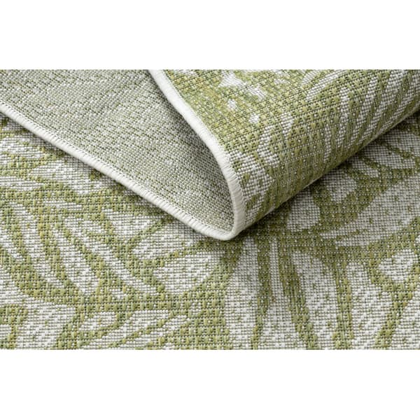 Matta SISAL SION Blad, tropiska 22128 Flat vävd ecru / grön, 160x220 cm