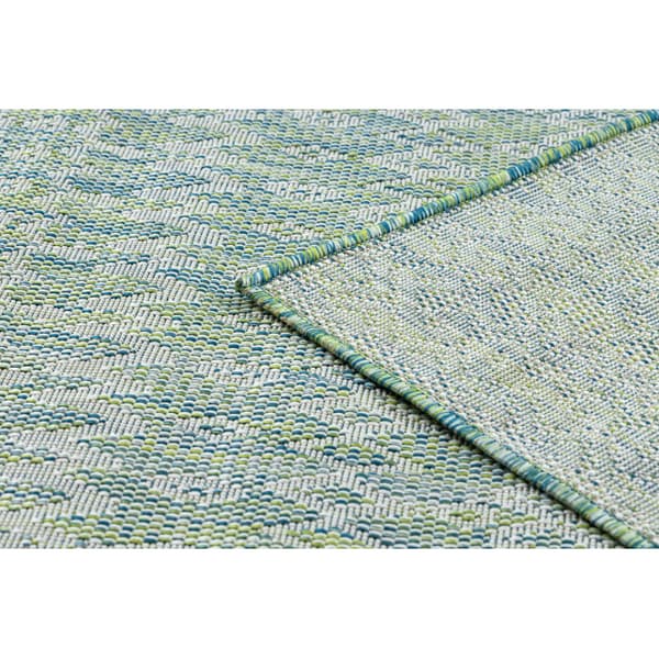Matta SISAL SION Ruter 22184 Platt vävd grön / blå / ekru, 140x190 cm