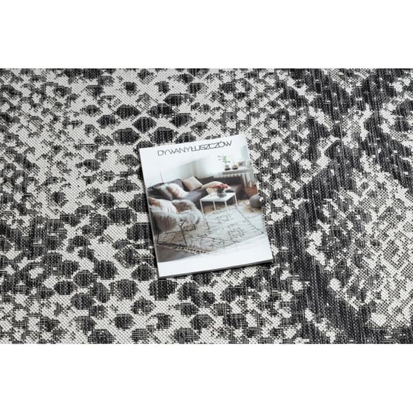 Tæppe SISAL SION Slangens hud 22162 Fladvævet ecru / sort, 120x170 cm