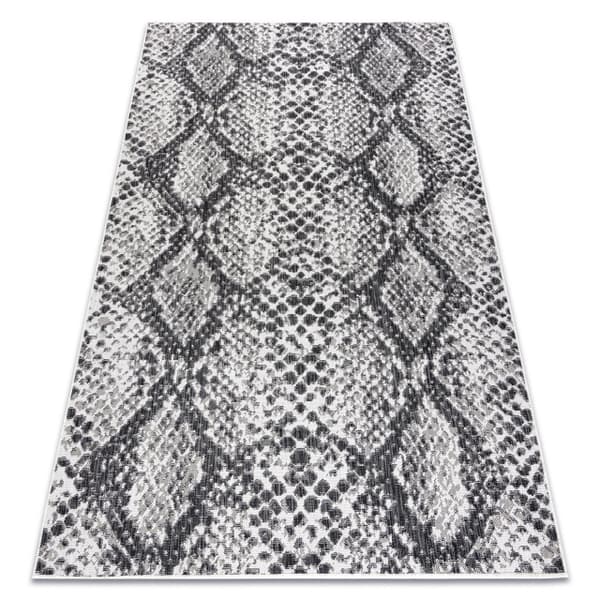 Tæppe SISAL SION Slangens hud 22162 Fladvævet ecru / sort, 120x170 cm