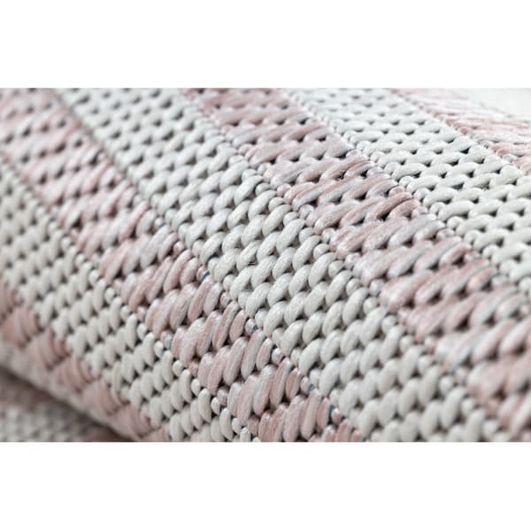 Matta SISAL SION labyrint 22376 aztec Platt vävd rosa / ekru, 160x220 cm