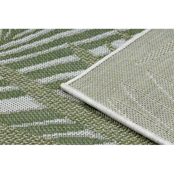 Sisaltæppe SISAL SION Blade Palmer , tropisk 2837 płaskie tkanie ecru / grøn, 80x150 cm