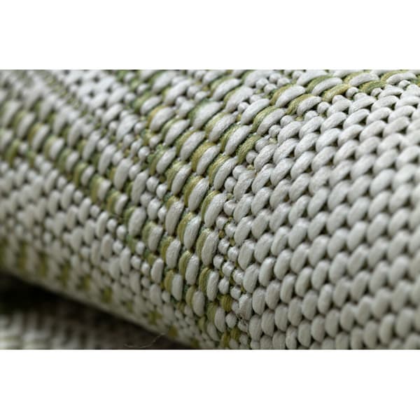 Sisaltæppe SISAL SION Blade Palmer , tropisk 2837 płaskie tkanie ecru / grøn, 80x150 cm