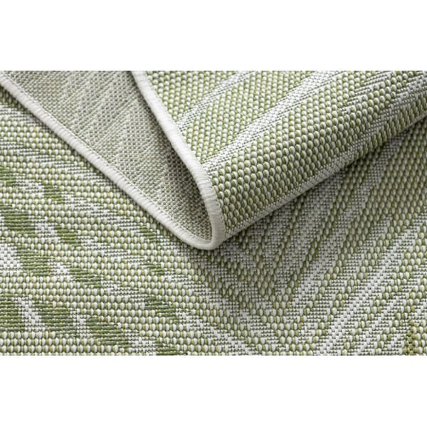 Sisaltæppe SISAL SION Blade Palmer , tropisk 2837 płaskie tkanie ecru / grøn, 180x270 cm