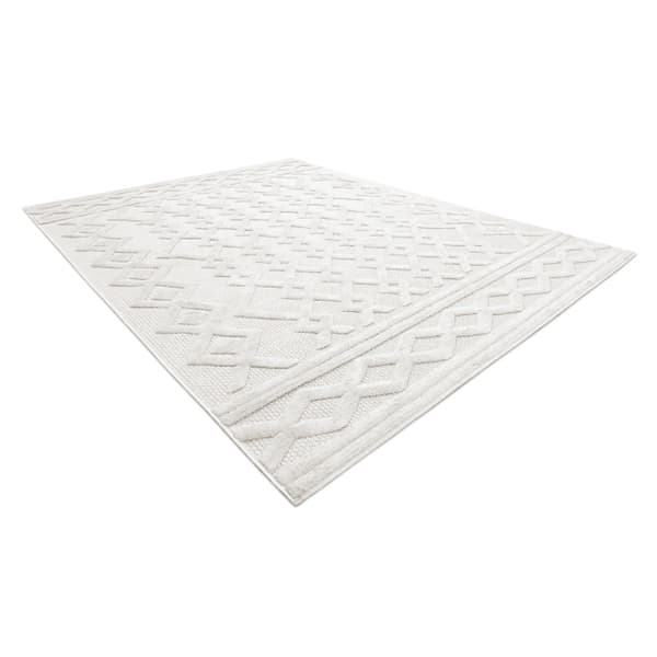 Matta SANTO SISAL 58389 Ruter, geometrisk, sicksack beige, 80x150 cm