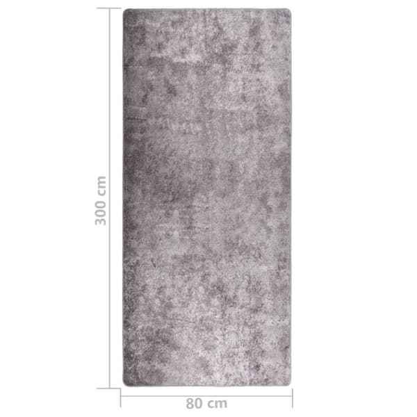 vidaXL Matto pestävä 80x300 cm harmaa liukumaton
