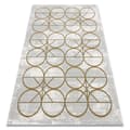 Miniatyrbild 1 av 5: Exklusiv EMERALD Matta 1010 glamour, snygg cirklar kräm / guld, 240x330 cm