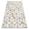 Miniatyrbild 1 av 5: Exklusiv EMERALD Matta 1014 glamour, snygg kub kräm / guld, 160x220 cm