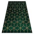 Miniatyrbild 1 av 5: Exklusiv EMERALD Matta 1014 glamour, snygg kub flaska grön / guld, 160x220 cm