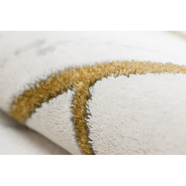 Exklusiv EMERALD Matta 1012 glamour, snygg geometrisk, marble kräm / guld, 180x270 cm