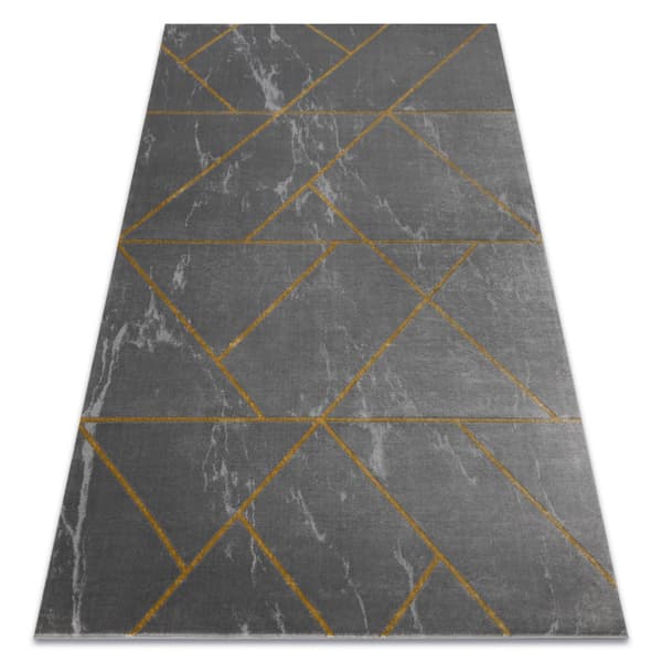 Exklusiv EMERALD Matta 1012 glamour, snygg geometrisk, marble grå / guld, 160x220 cm