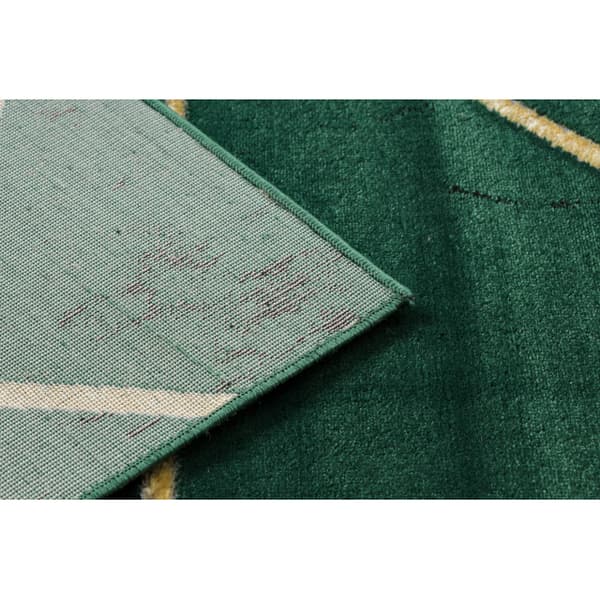 Exklusiv EMERALD Matta 1012 glamour, snygg geometrisk, marble flaska grön / guld, 200x290 cm