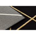 Miniatyrbild 3 av 5: Exklusiv EMERALD Matta 1012 glamour, snygg geometrisk svart / guld, 200x290 cm
