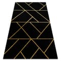 Miniatyrbild 1 av 5: Exklusiv EMERALD Matta 1012 glamour, snygg geometrisk svart / guld, 200x290 cm