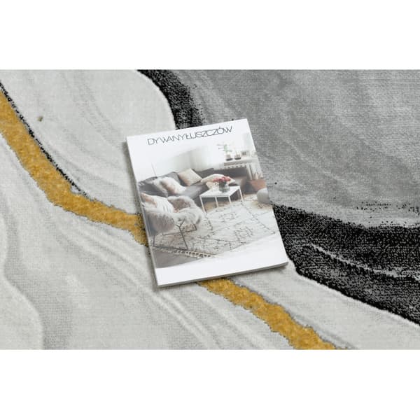 Exklusiv EMERALD Matta 1017 glamour, snygg marble svart / guld, 240x330 cm