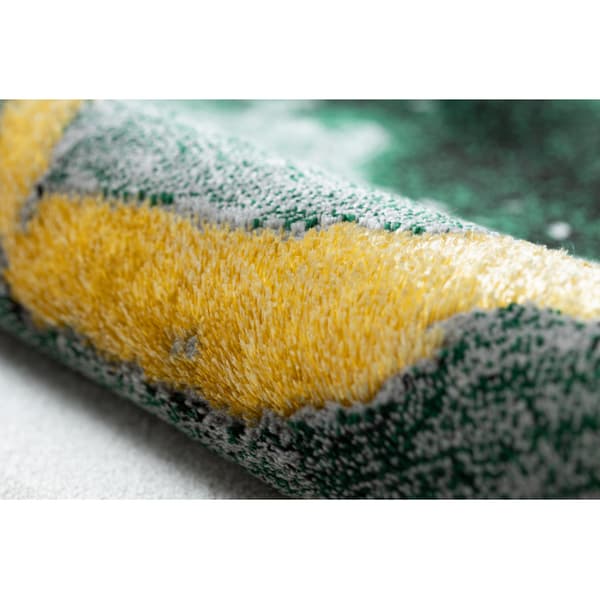 Tæppe EMERALD eksklusiv 1017 glamour, stilfuld marmor flaske grøn / guld, 180x270 cm