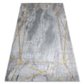 Miniatyrbild 1 av 5: Exklusiv EMERALD Matta 1022 glamour, snygg geometrisk, marble grå / guld, 200x290 cm