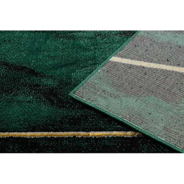 Exklusiv EMERALD Matta 1022 glamour, snygg geometrisk, marble flaska grön / guld, 240x330 cm