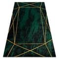 Miniatyrbild 1 av 5: Exklusiv EMERALD Matta 1022 glamour, snygg geometrisk, marble flaska grön / guld, 240x330 cm