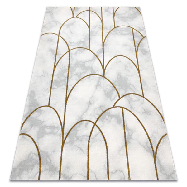 Matto EMERALD yksinomainen 1016 glamouria, tyylikäs art deco, marmori kerma / kulta-, 160x220 cm