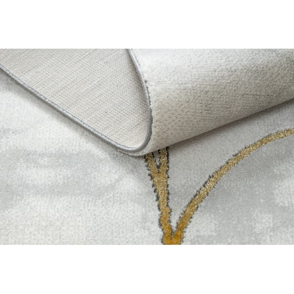 Tæppe EMERALD eksklusiv 1016 glamour, stilfuld art deco, marmor fløde / guld, 240x330 cm