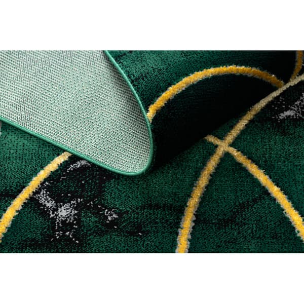 Exklusiv EMERALD Matta 1016 glamour, snygg art deco, marble flaska grön / guld, 200x290 cm
