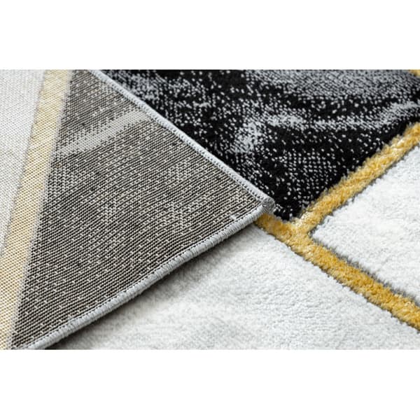 Exklusiv EMERALD Matta 1015 glamour, snygg marble, geometrisk svart / guld, 240x330 cm