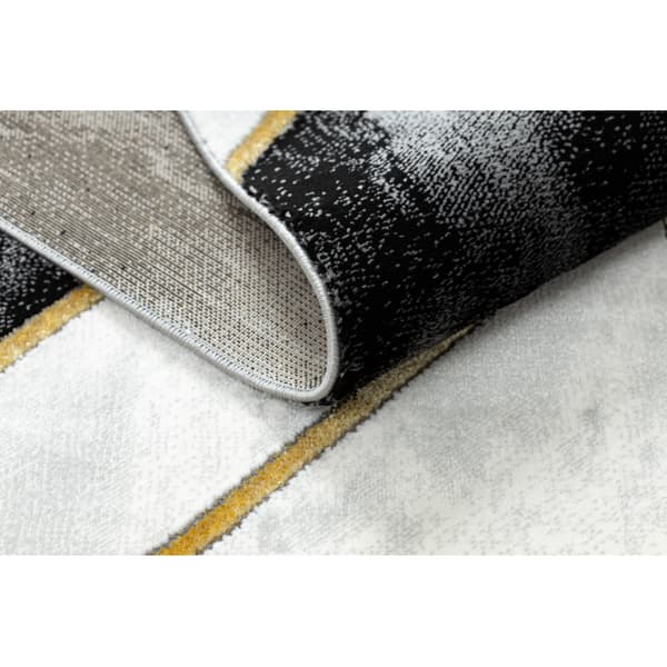 Exklusiv EMERALD Matta 1015 glamour, snygg marble, geometrisk svart / guld, 240x330 cm