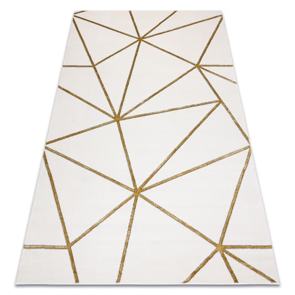 Exklusiv EMERALD Matta 1013 glamour, snygg geometrisk kräm / guld, 80x150 cm