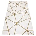 Miniatyrbild 1 av 5: Exklusiv EMERALD Matta 1013 glamour, snygg geometrisk kräm / guld, 80x150 cm