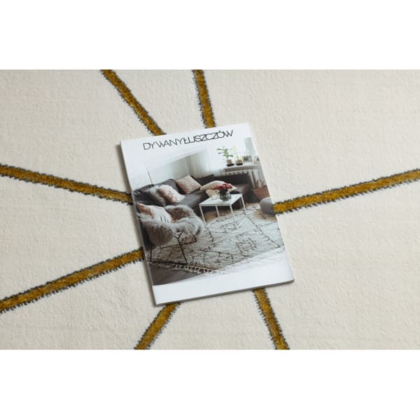 Exklusiv EMERALD Matta 1013 glamour, snygg geometrisk kräm / guld, 160x220 cm