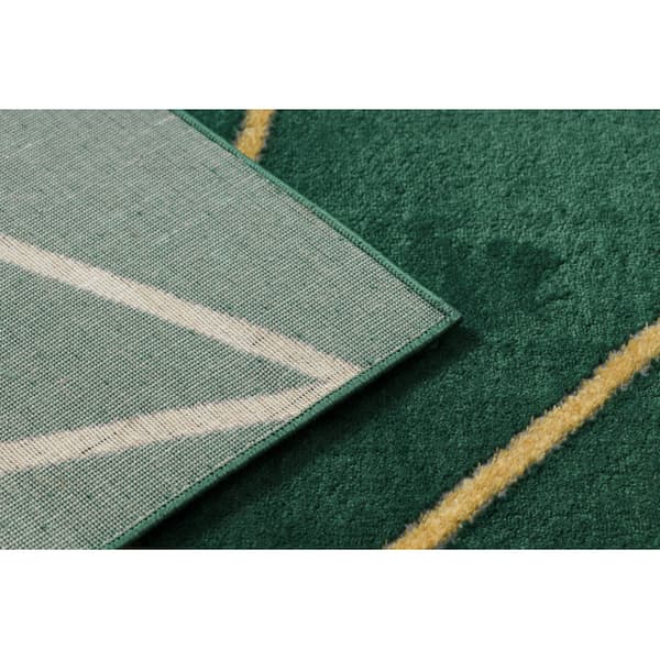 Exklusiv EMERALD Matta 1013 glamour, snygg geometrisk kräm / guld, 200x290 cm