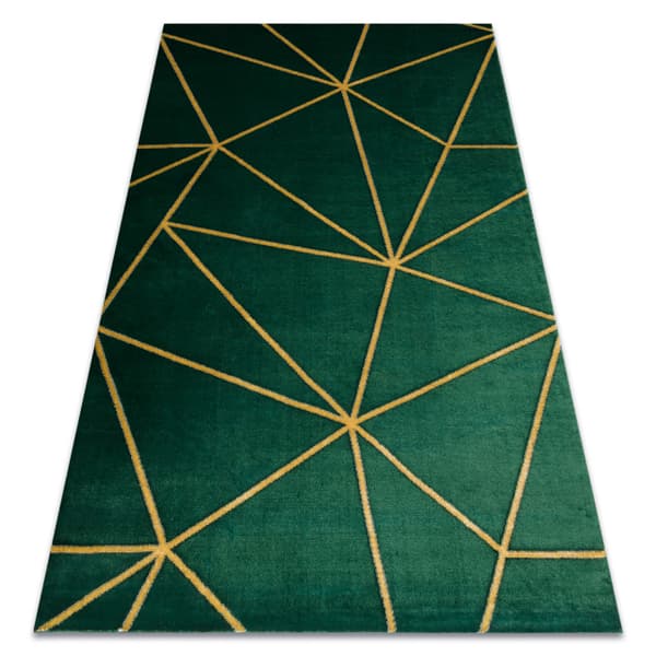 Exklusiv EMERALD Matta 1013 glamour, snygg geometrisk kräm / guld, 200x290 cm
