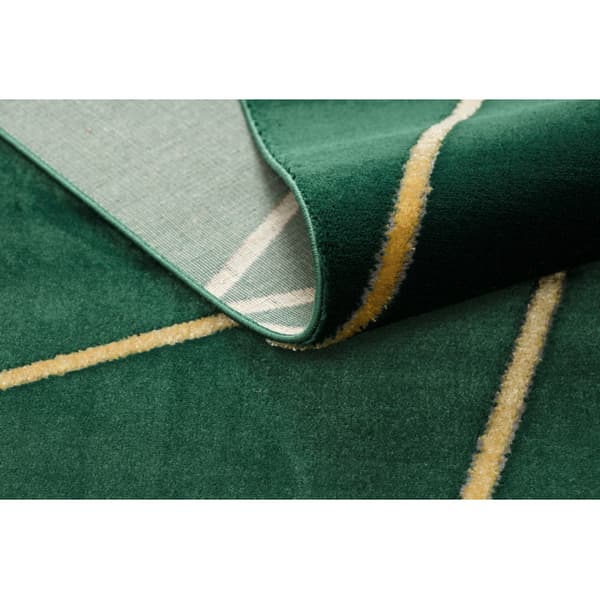 Exklusiv EMERALD Matta 1013 glamour, snygg geometrisk kräm / guld, 240x330 cm