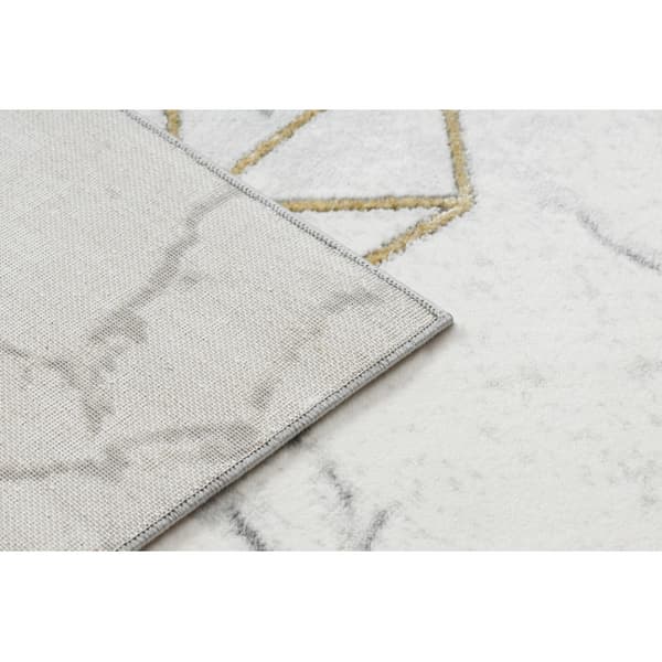 Exklusiv EMERALD Matta 1019 glamour, snygg diamant, marble kräm / guld, 240x330 cm
