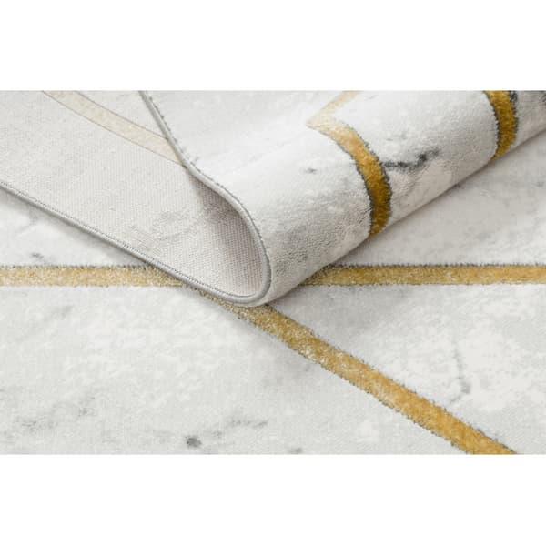 Exklusiv EMERALD Matta 1019 glamour, snygg diamant, marble kräm / guld, 240x330 cm